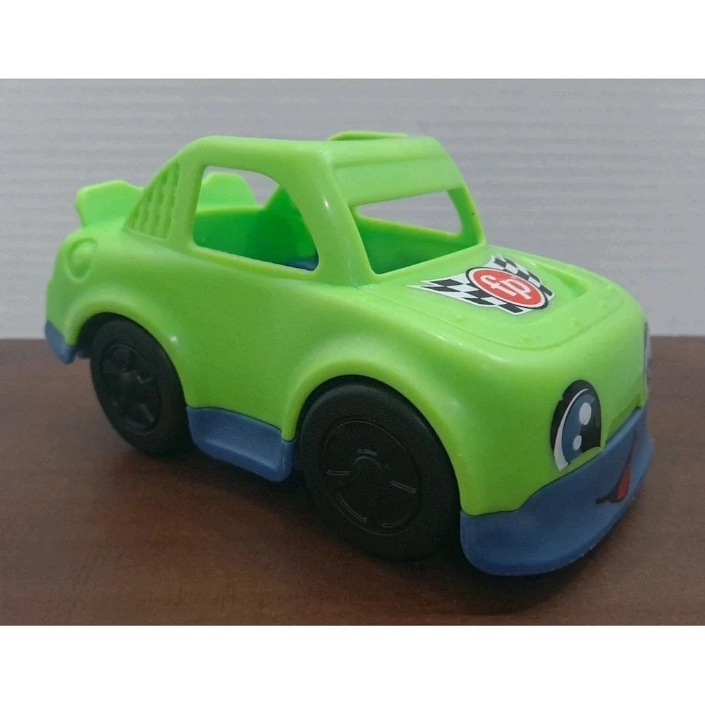 Fisher Price Little People GREEN‎ RACE CAR #2 VEHICLE for RACING Sports Car